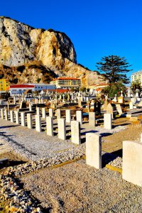 Gibraltar Cemetery 1756, WWI Military Graves under NE face of Rock, CTH Photo
